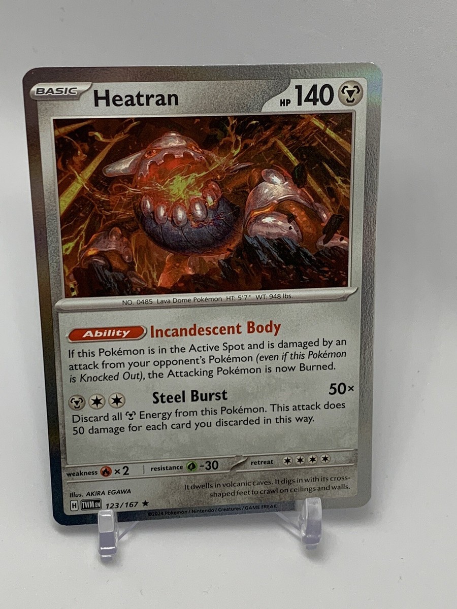 heatran pokemon card value Heatran 123/167 Holo Rare Twilight Masquerade Pokemon Card