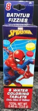 Spiderman Bathtub Fizzies Bathtime Fun 8 Water Coloring Tablets Free Shipping