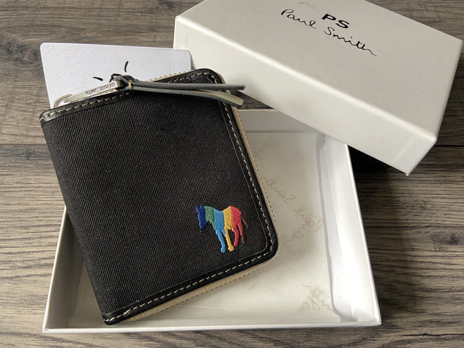 PS PAUL SMITH MULTISTRIPE ZEBRA CANVAS CARDHOLDER WALLET RETAIL £120 BNIB