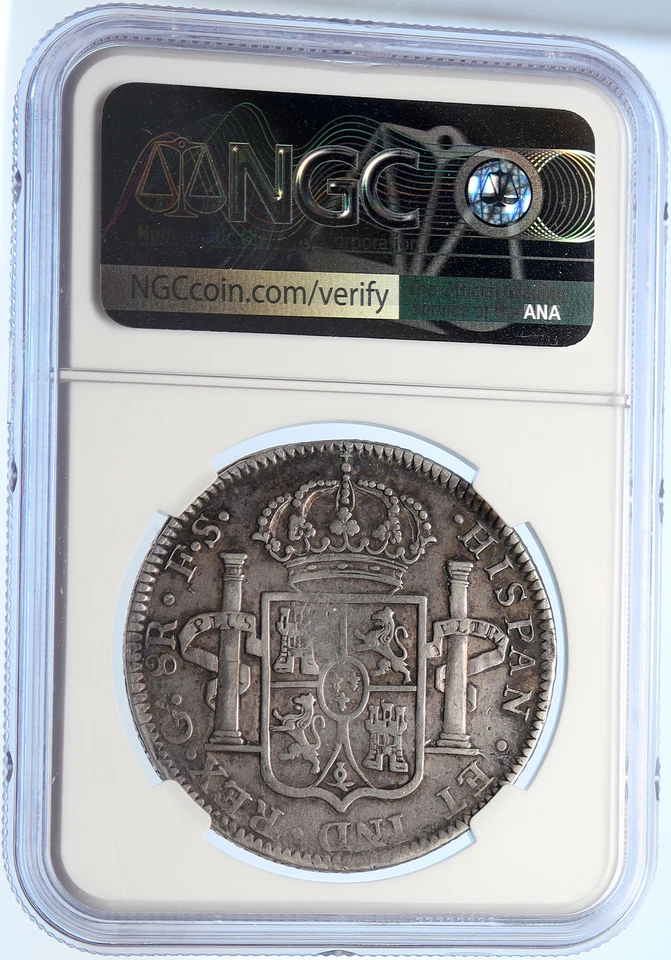 1821 GA FS MEXICO SPAIN King FERDINAND VII Old Silver 8 Reales Coin NGC i106434 - Image 4 of 4