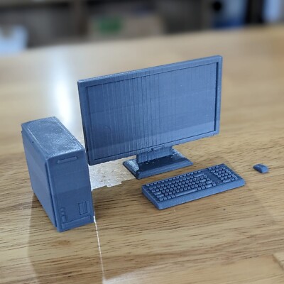 Custom Desktop Computer for 3.75 IN (1:18) Figure Diorama