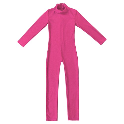 Girls Full Length Jumpsuit Fitness Long Sleeves Footless Sports Unitard Leotard - Picture 171 of 177