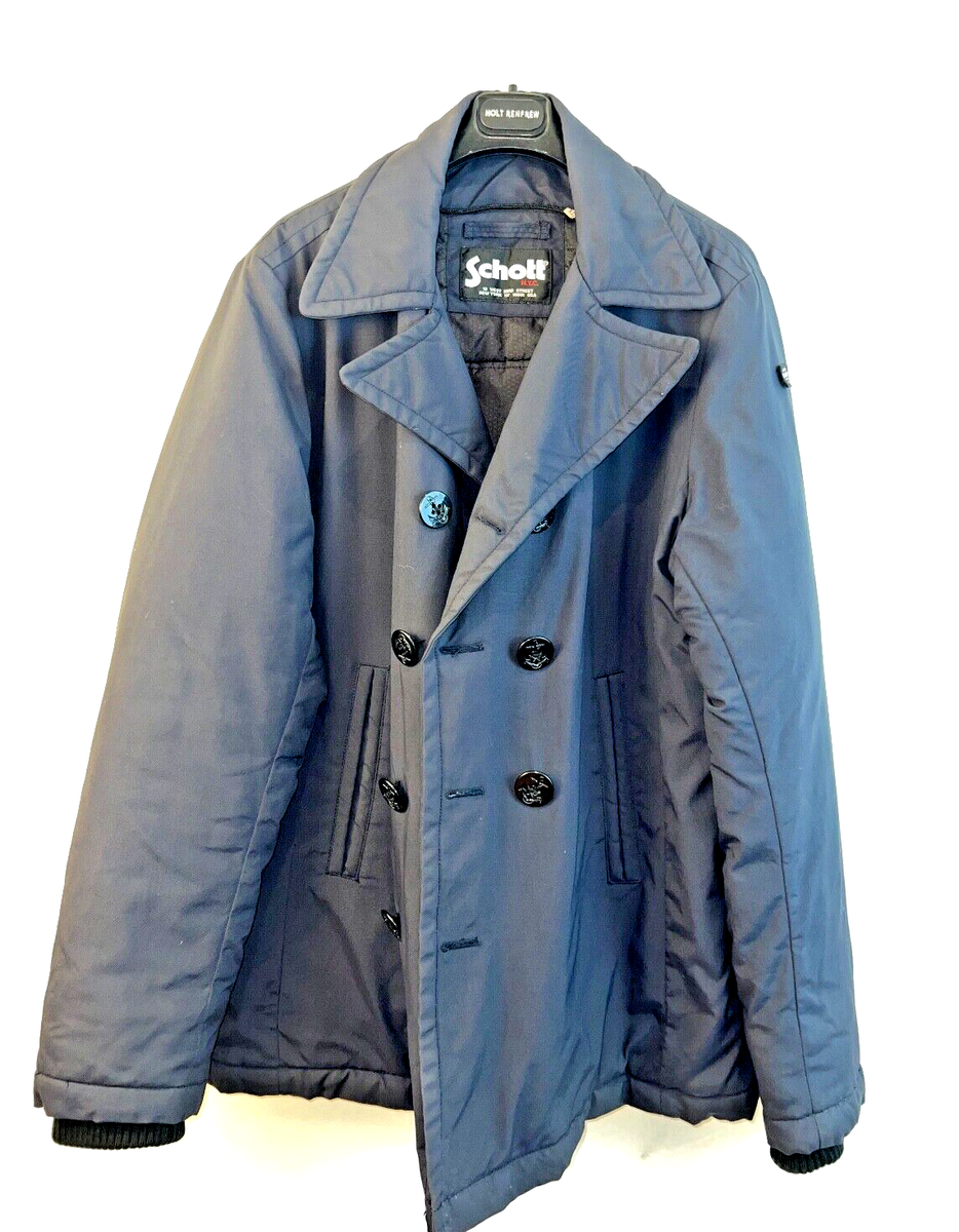 SCHOTT Bros - Vintage Peacoat - Winter Lined Coat- Navy XL
