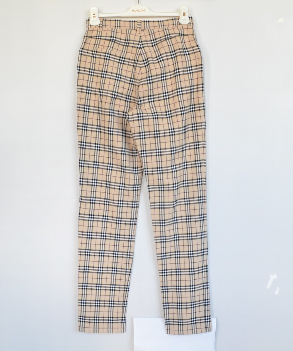 90s VINTAGE BURBERRY ノバチェック カジュアルパンツ 42 Vintage BURBERRY Pants Nova Check Trousers Cotton Beige