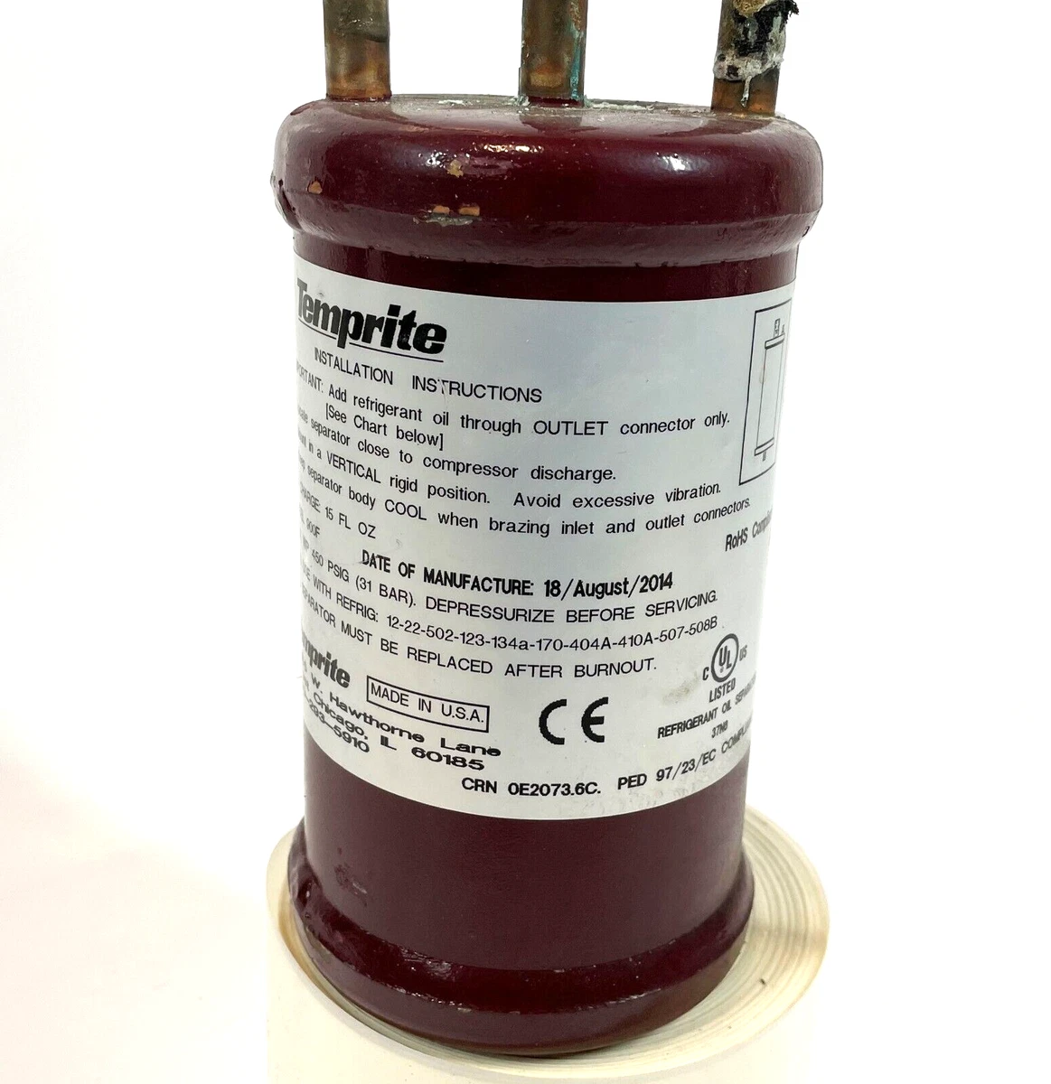 Temprite USA M900F 900F Oil Separator 15oz 450PSIG WP | eBay