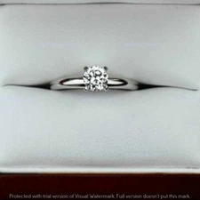 1/2 CT Solitaire Moissanite Simple Promise Wedding Ring 925 Sterling Silver