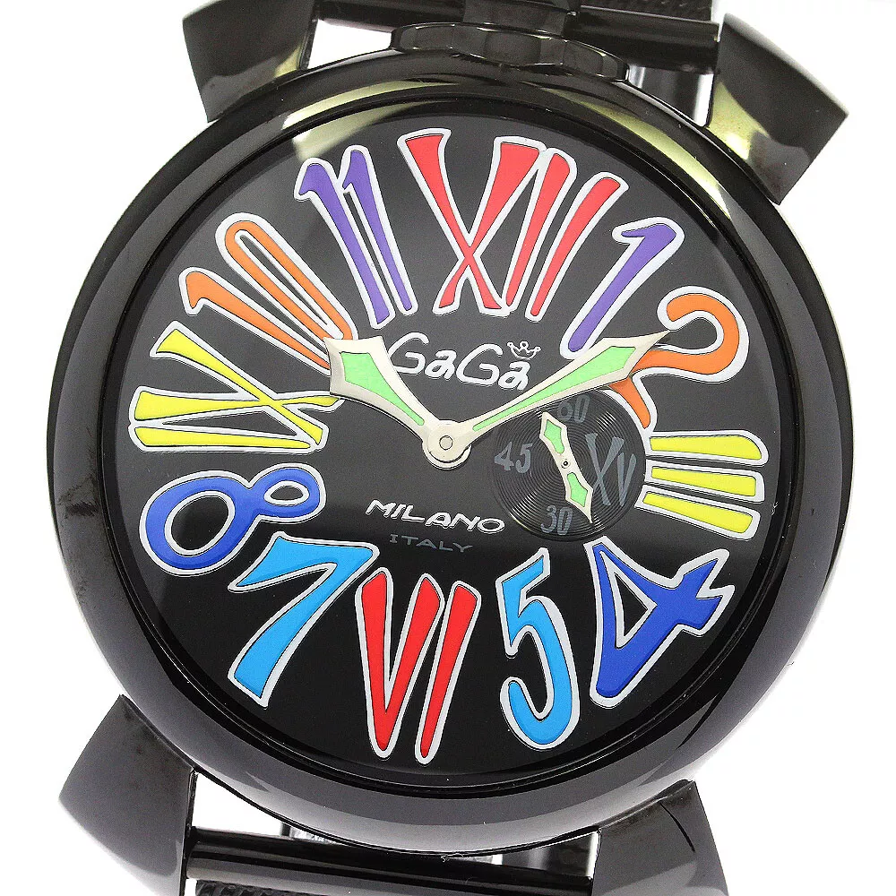 GaGa MILANO Manuale Slim 46 5082.1 Small seconds black Dial Quartz Men's_732421