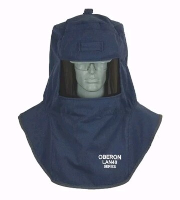 NEW OBERON LAN4-Hood Arc Flash & Hard Cap Aramid Fiber Navy Blue Flame Resistant