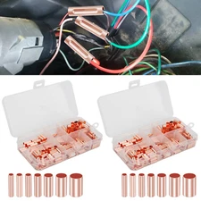 500x Copper Coupling Fitting Tube Connectors 1.5mm 2mm 2.5mm 3mm 4mm 5mm 6mm