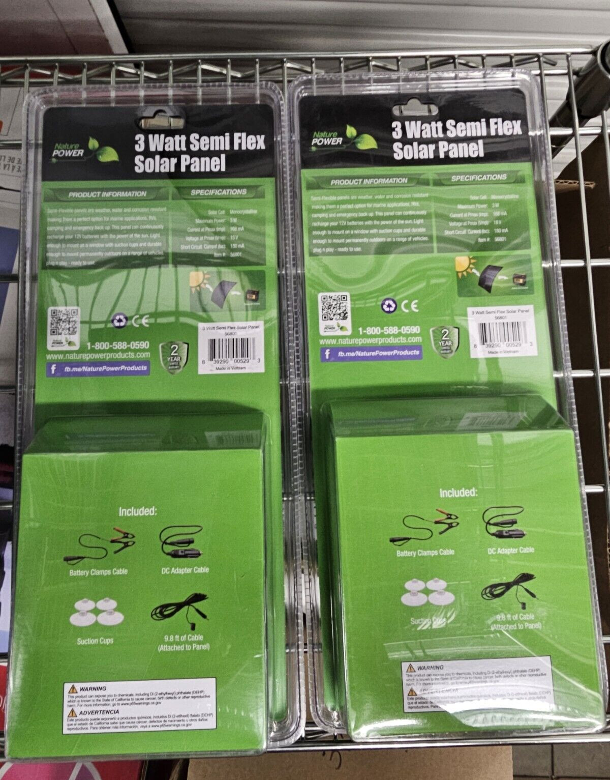 3-watt Semi-flex Monocrystalline Solar Panels & Battery Trickle Chargers  2 Pack