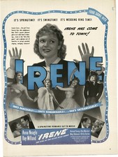 IRENE Anna Neagle Ray Milland 1940 Vintage Movie Promo Print Ad