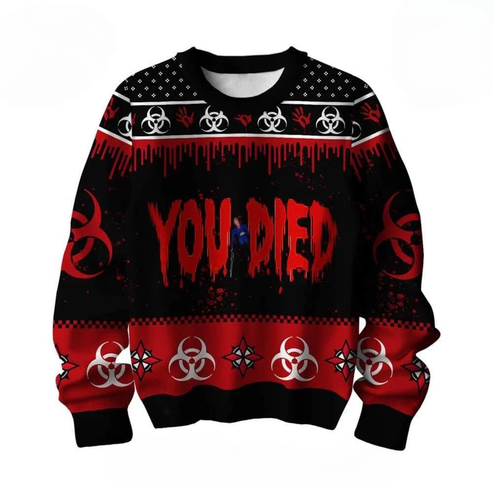 Resident Evil You Died Ugly Christmas Sweater