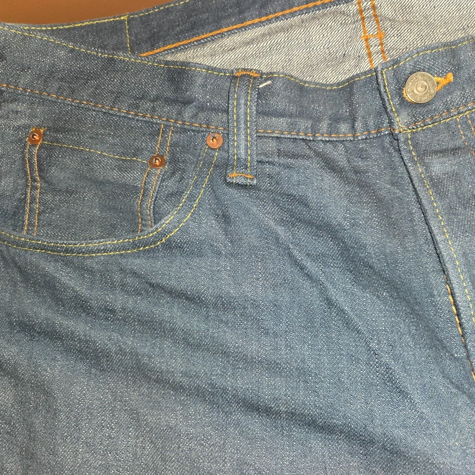 Jeans Cónicos Relajados Azul Puro Japón SMBL-14oz-019 14oz Azul Ahumado Talla 38  Foto 4 de 4