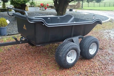 Heavy duty ATV Tipping Trailer 4 wheeled Farming Equestrian 1500lb