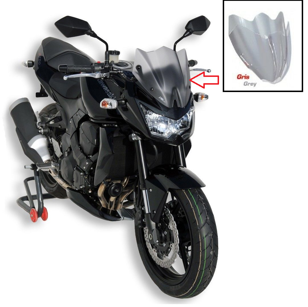 Saute-vent Ermax Aeromax pour Kawasaki Z750 2007-2012 en coloris gris