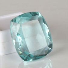 Large Blue Aquamarine Cushion Cut 95.50 CT Loose Facet Gemstone for Christmas