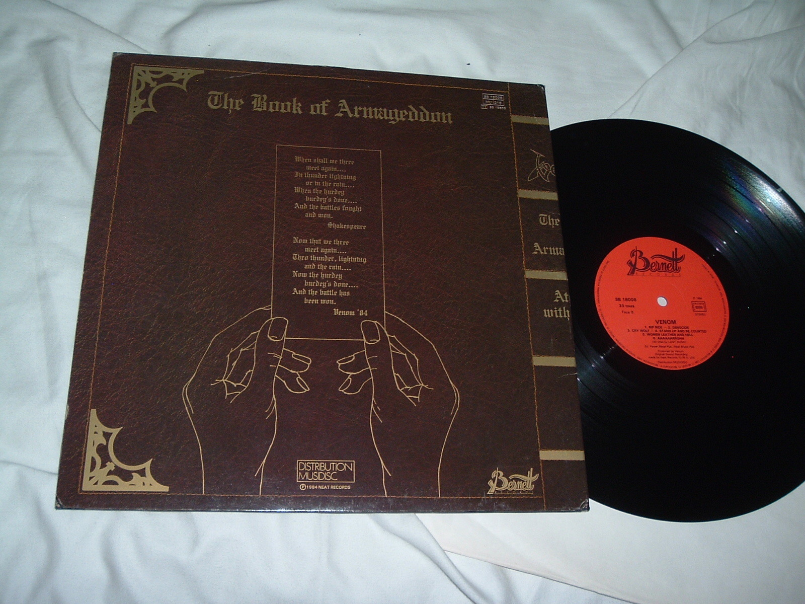 VENOM At War With Satan '84 LP ORIG RED label IMPORT !!!! press ...