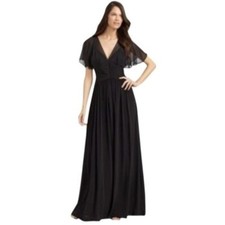 Bcbg Max Azria Size S Liz Black Formal Evening Dress Full length Lace Black  