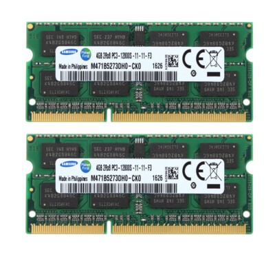 Samsung DDR3 RAM 8GB 2X 4GB PC3-12800 1600MHz 1600 SODIMM Memory Laptop Speicher