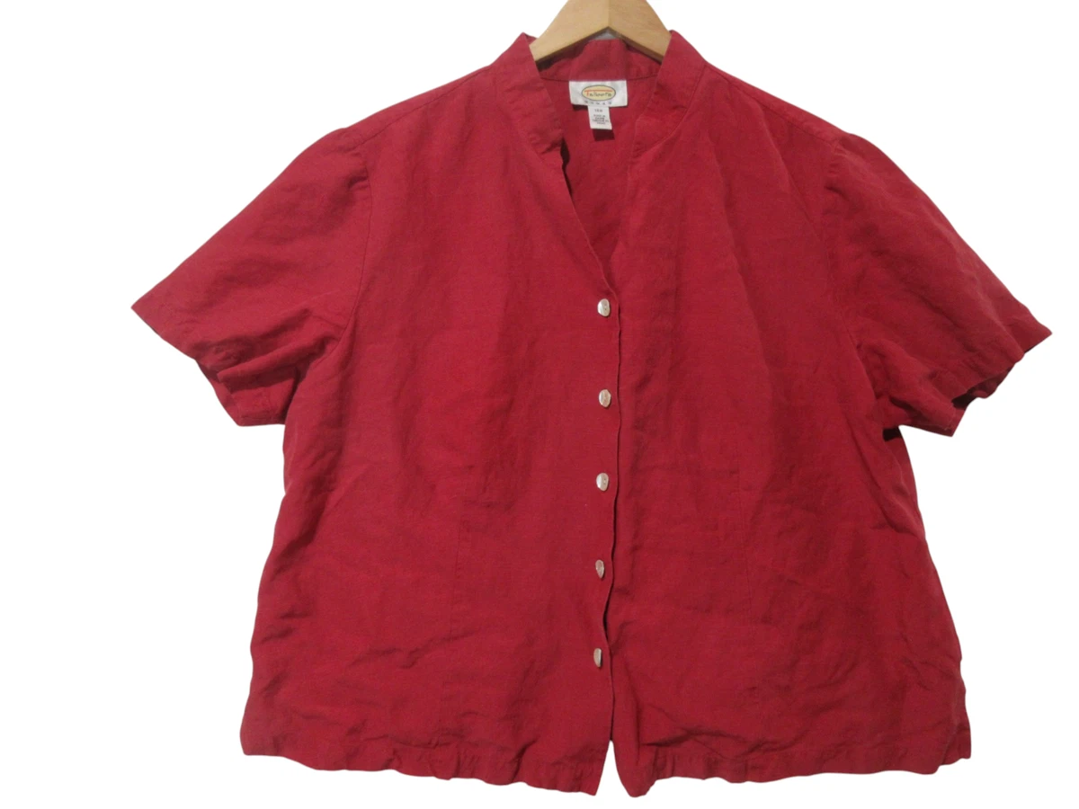 Haut Talbots Soie Spandex – Taille 6 – Rouge Blanc Floral – Sans Manches