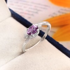 Fine Color Changing Alexandrite Oval 925Sterling Silver Handmade Wedding Ring