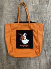Longaberger Homestead Halloween Pumpkin Ghost Cloth Handled Trick or Treat Bag