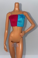 Barbie Looks 14 Made to Move Doll Outfit Pink  Blue Color Block Crop Tube Top