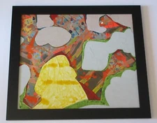 VINTAGE ABSTRACT PAINTING COLORFUL BRIGHT EXPRESSIONISM NON OBJECTIVE MODERNISM