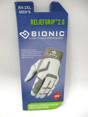 Bionic Men's Right Hand Relief Grip 2.0 Golf Glove - Silver - 2XL - Preowned