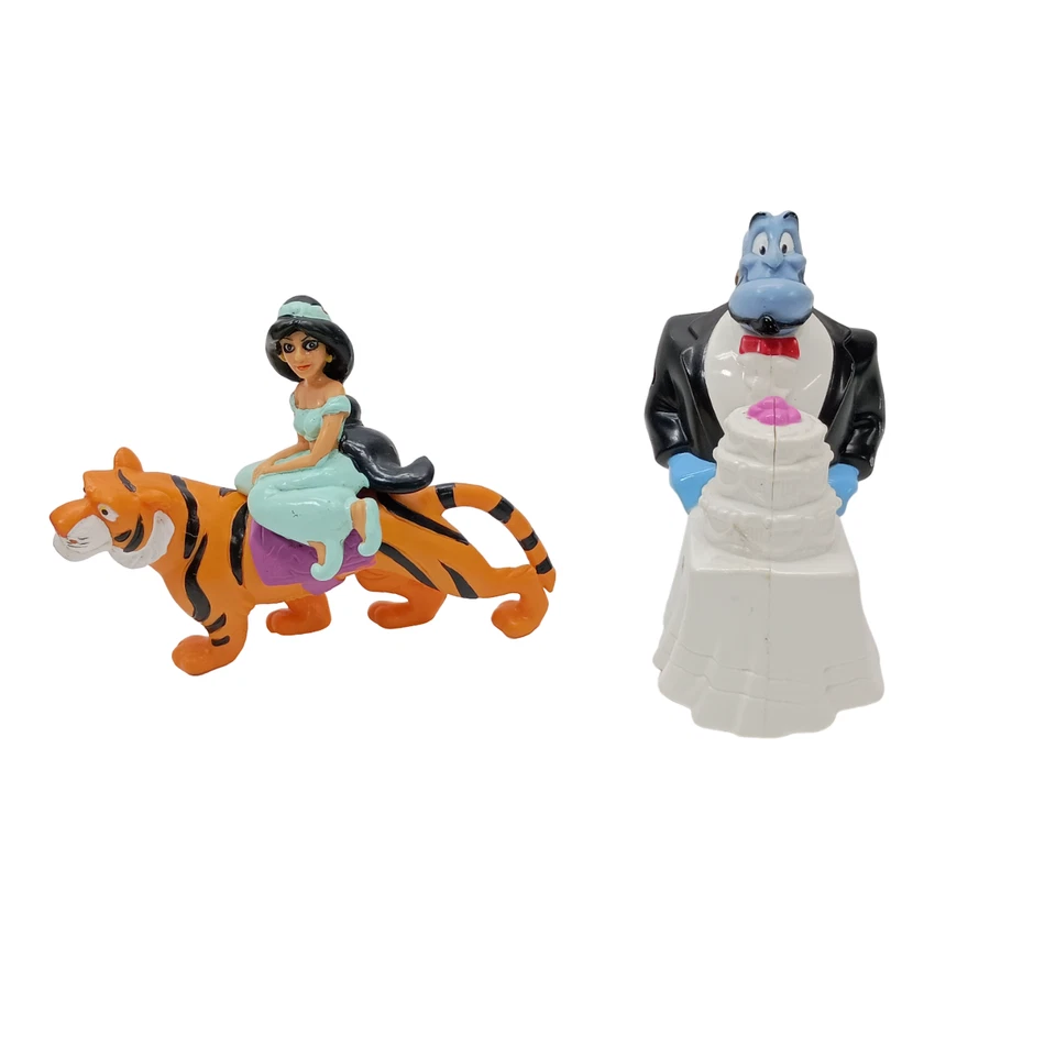 Lote de figuras de juguete Mattel Disney Aladdin 1992 personajes Jasmine Genie Rajah Foto 3 de 4