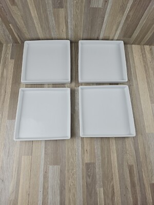 Set Of 4 White Porcelian 6x6 Inch Square Plates  ~ ASA Selection ~ Germany