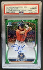 2023 Bowman Mega Box Drew Gilbert Chrome Auto Green Refractor #/99 PSA 10