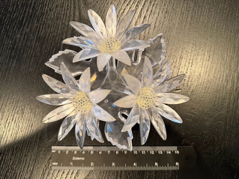 SWAROVSKI CRYSTAL FIGURINE LARGE 3 DAISY FLOWER ARRANGEMENT SECRET GARDEN THEME - Image 3 of 3
