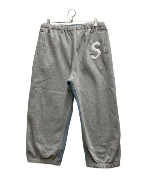 Pantalon de survêtement gris suprême homme logo S brodé polaire ciment occasion