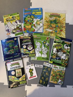 Nickelodeon Ninja Turtles TMNT Coloring Books Stickers Grab Bags Etc Bundle -502