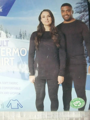 unisex, Damen und Herren, Thermo-Shirt lang schwarz  Gr.  L, Skiunterwäsche