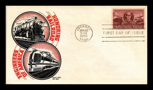US COVER RAILROAD ENGINEERS OF AMERICA FDC SCOTT 993 KEN BOLL CACHET CRAFT
