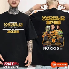 Lando Norris Signature World Champion 2025 TShirt - Full Colors, Full Size