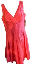 NWTS Lauren Ralph Lauren Dress Womens 14 V-Neck Pleated Fit Flare Summer Party
