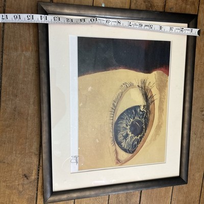 Original Framed Eye Drawing, by artist, Kristen