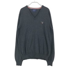 GANT Men 30 Wool V-Neck Jumper Pullover - Sweater Size M