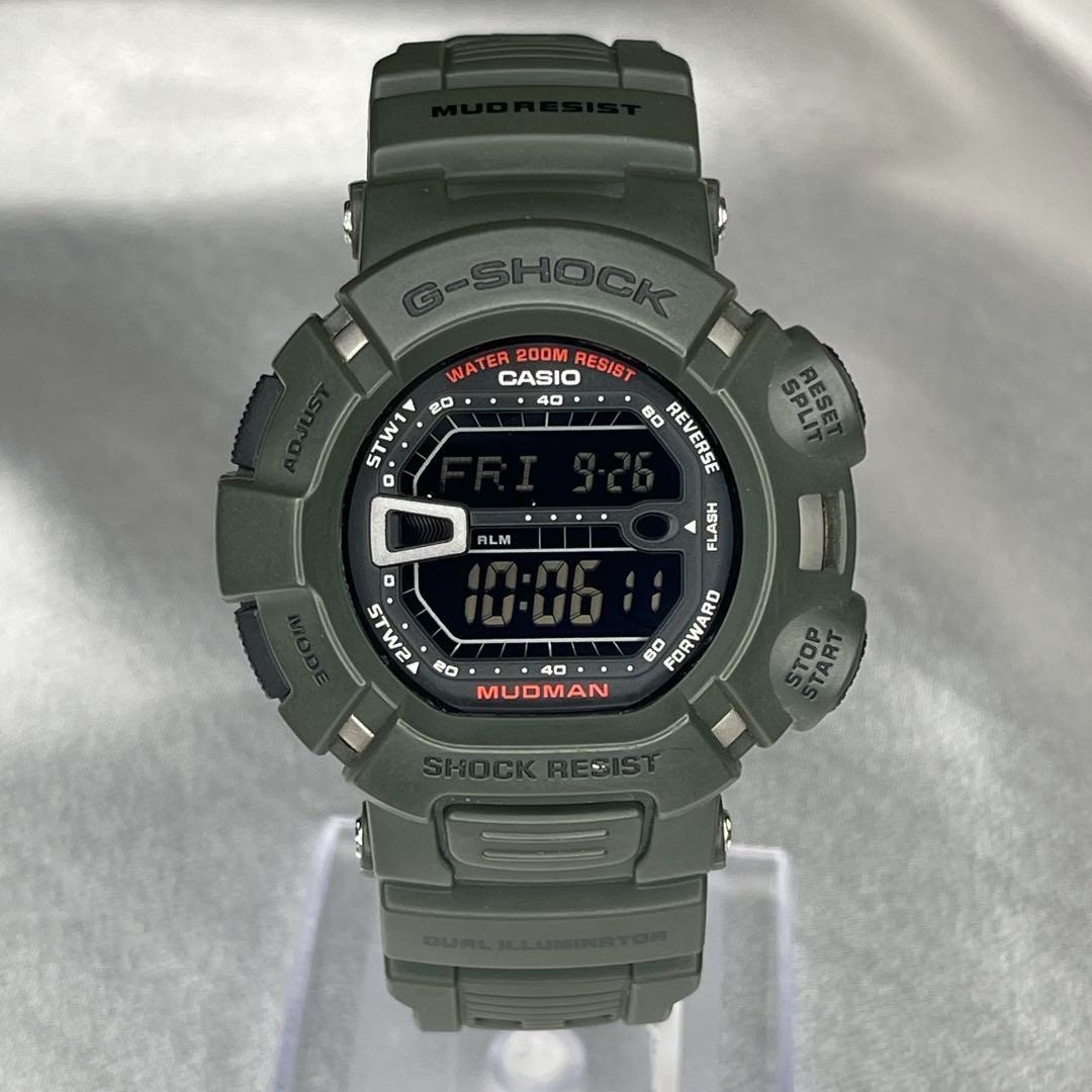 CASIO G-SHOCK MUDMAN G-9000 men Quartz Green Watch Japan -Rank B