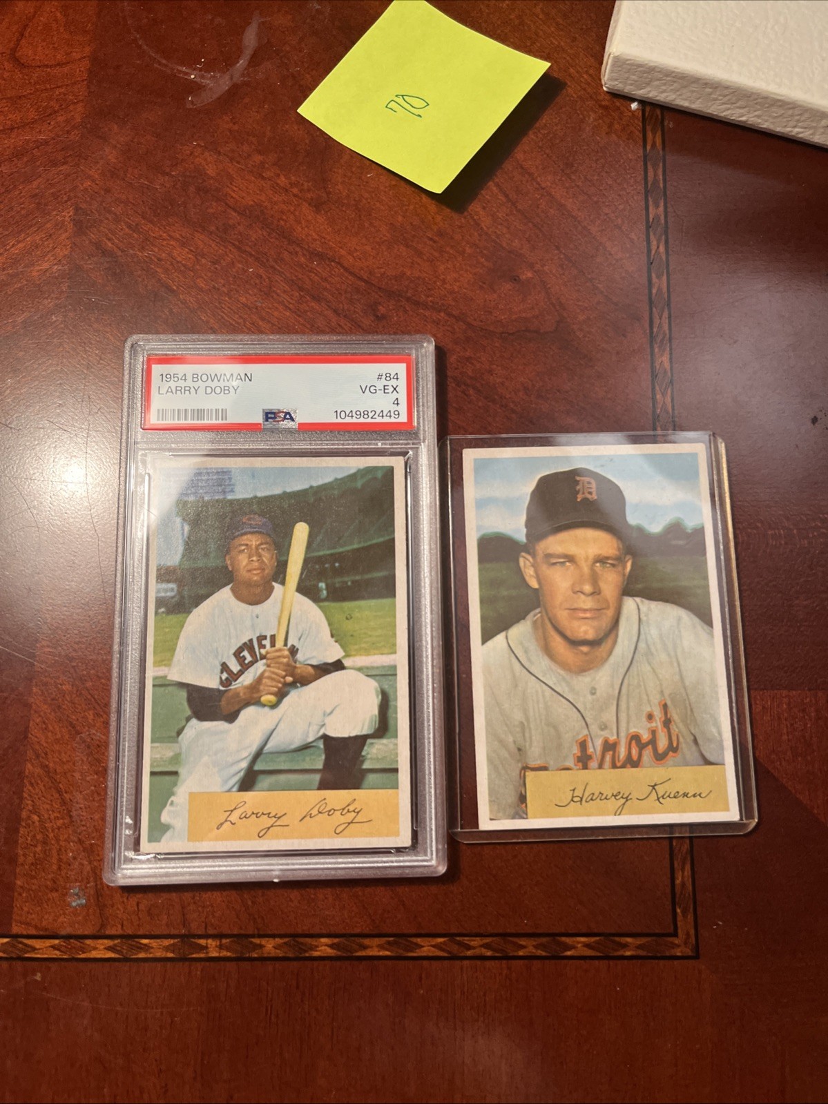1954 BOWMAN #84 LARRY DOBY WITH PSA 4 GRADE & 1954 Harvey Kuenn  Ungraded