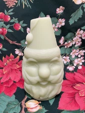 Fenton Green Uranium Glass Santa Fairy Lamp Vintage