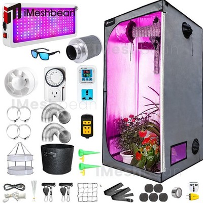 24''x24''x55'' Complete Grow Tent Kit LED Automatic Plant Growing System Grow Light