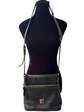 Dooney Bourke Pebble Grain Leather Crossbody Bag Black Adjustable Strap