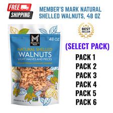 Member's Mark Natural Shelled Walnuts, 48 oz. 3 lb Light Halves & Pieces, SELECT