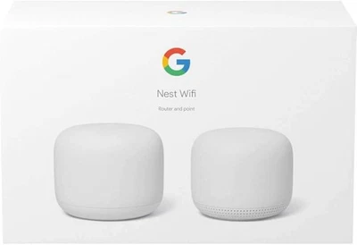 Google Nest WiFi H2D+H2E (Router and Point) Set+Box+2 x Charger [AU Seller] - image 1 of 4