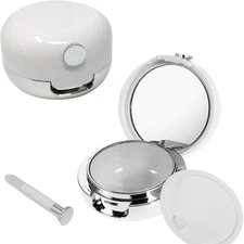 2PCS Lip Balm Jars with Mirror and Silicone Brush Empty Lip Gloss Sample Contain