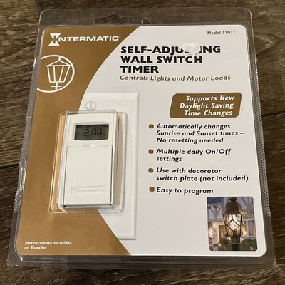Intermatic Self Adjusting Wall Switch Timer Model ST01C 120V White New